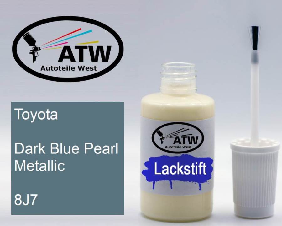 Toyota, Dark Blue Pearl Metallic, 8J7: 20ml Lackstift, von ATW Autoteile West.